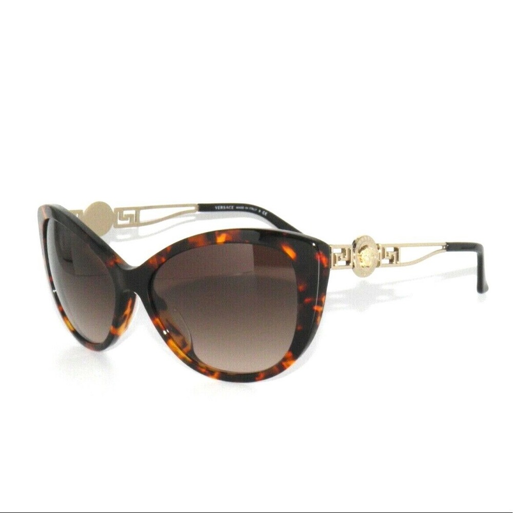 Versace Havana Brown Gradient Cat Eye Sunglasses